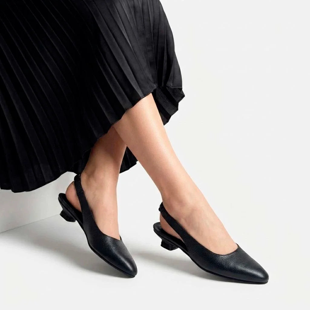 Tacones serena de cuero para mujer - Negro