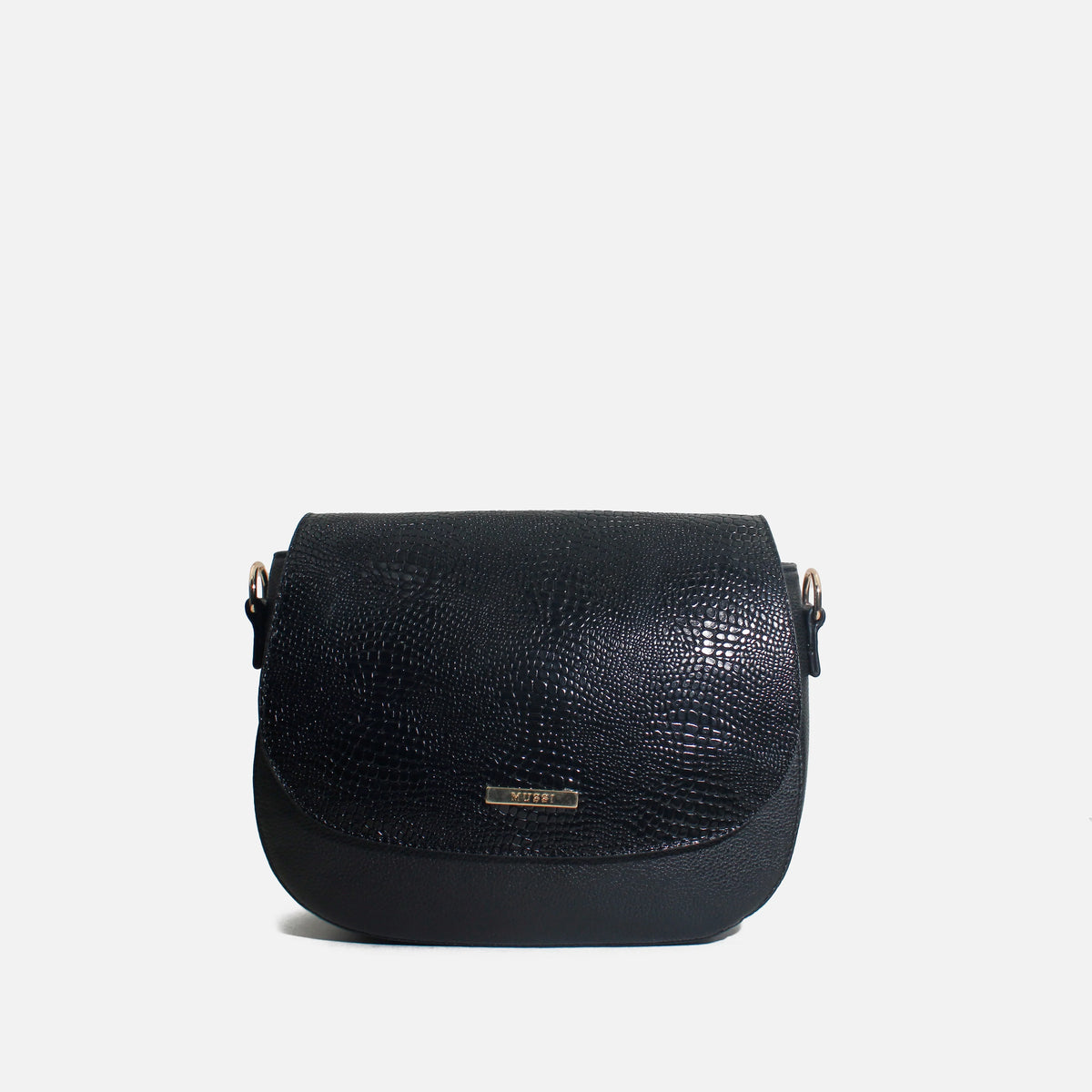 Bolso manos libres ainara de cuero para mujer - Negro