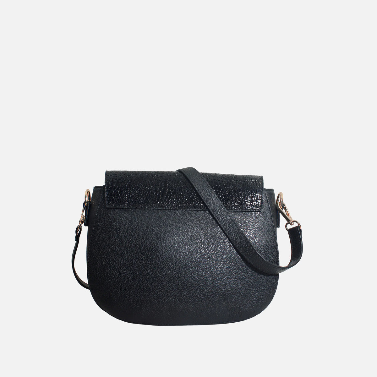 Bolso manos libres ainara de cuero para mujer - Negro