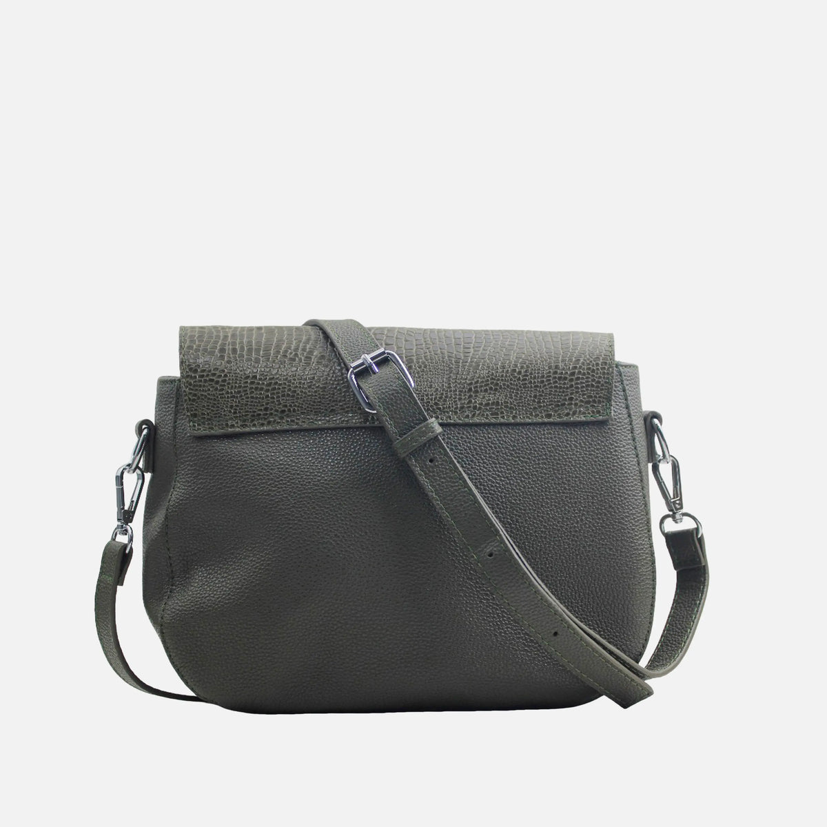Bolso manos libres ainara de cuero para mujer - Verde