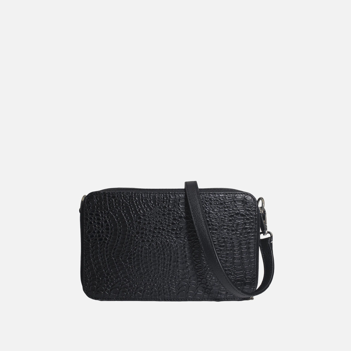 Bolso manos libres garnet de cuero para mujer - Negro