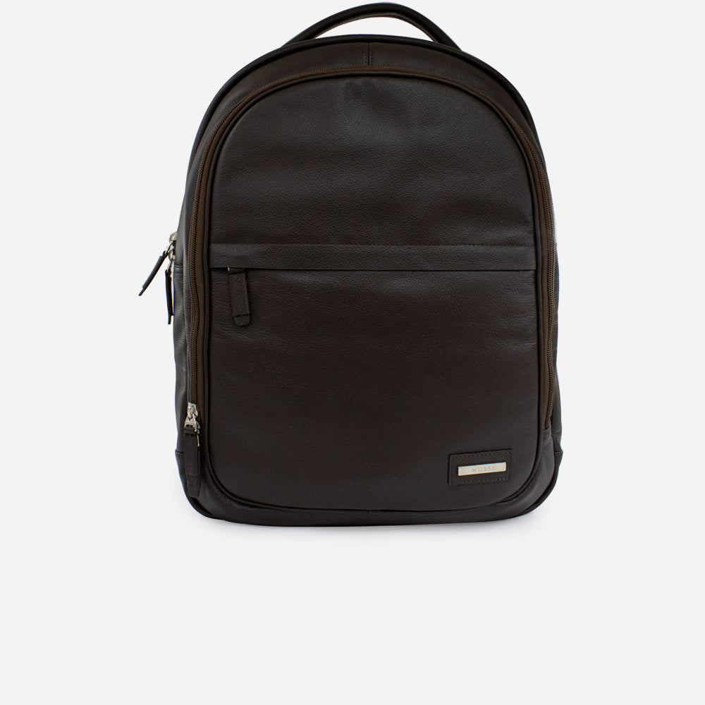 Morral gerbera de cuero para hombre - Café