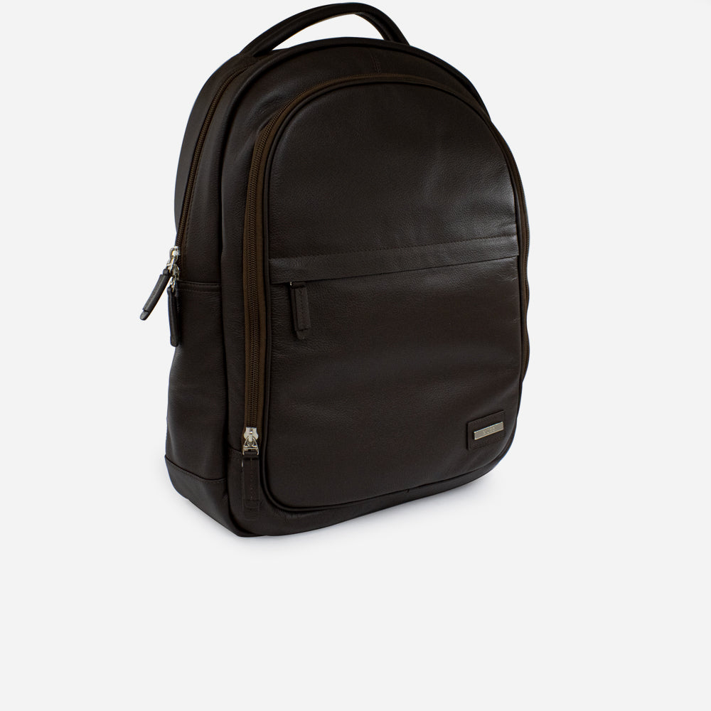 Morral gerbera de cuero para hombre - Café