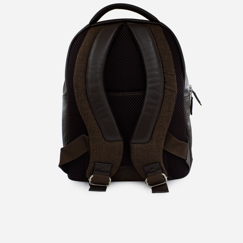 Morral gerbera de cuero para hombre - Café