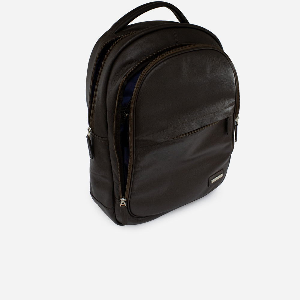 Morral gerbera de cuero para hombre - Café
