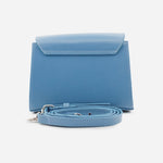 Bolso manos libres tordo de cuero para mujer - Celeste