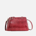 Cartera araiya de cuero para mujer - Vino