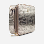 Bolso manos libres lamuna de cuero para mujer - Bronce