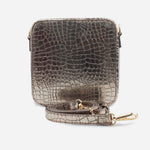 Bolso manos libres lamuna de cuero para mujer - Bronce