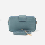 Bolso manos libres aurora de cuero para mujer - Azul