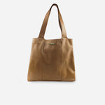 Cartera orlena de cuero para mujer - Almendra