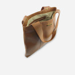 Cartera orlena de cuero para mujer - Almendra