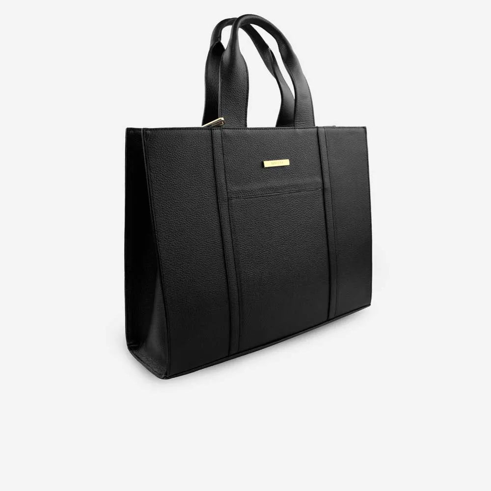 Cartera amapola de cuero para mujer - Negro