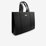 Cartera amapola de cuero para mujer - Negro