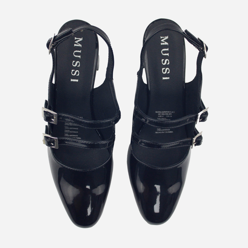 Tacones denim de sintético para mujer - Negro