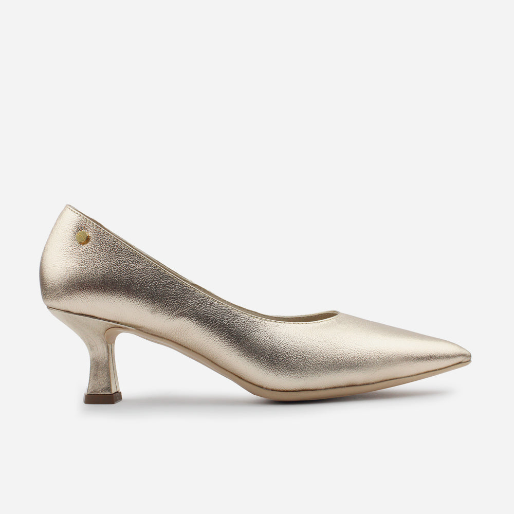 Tacones mérida de cuero para mujer - Oro