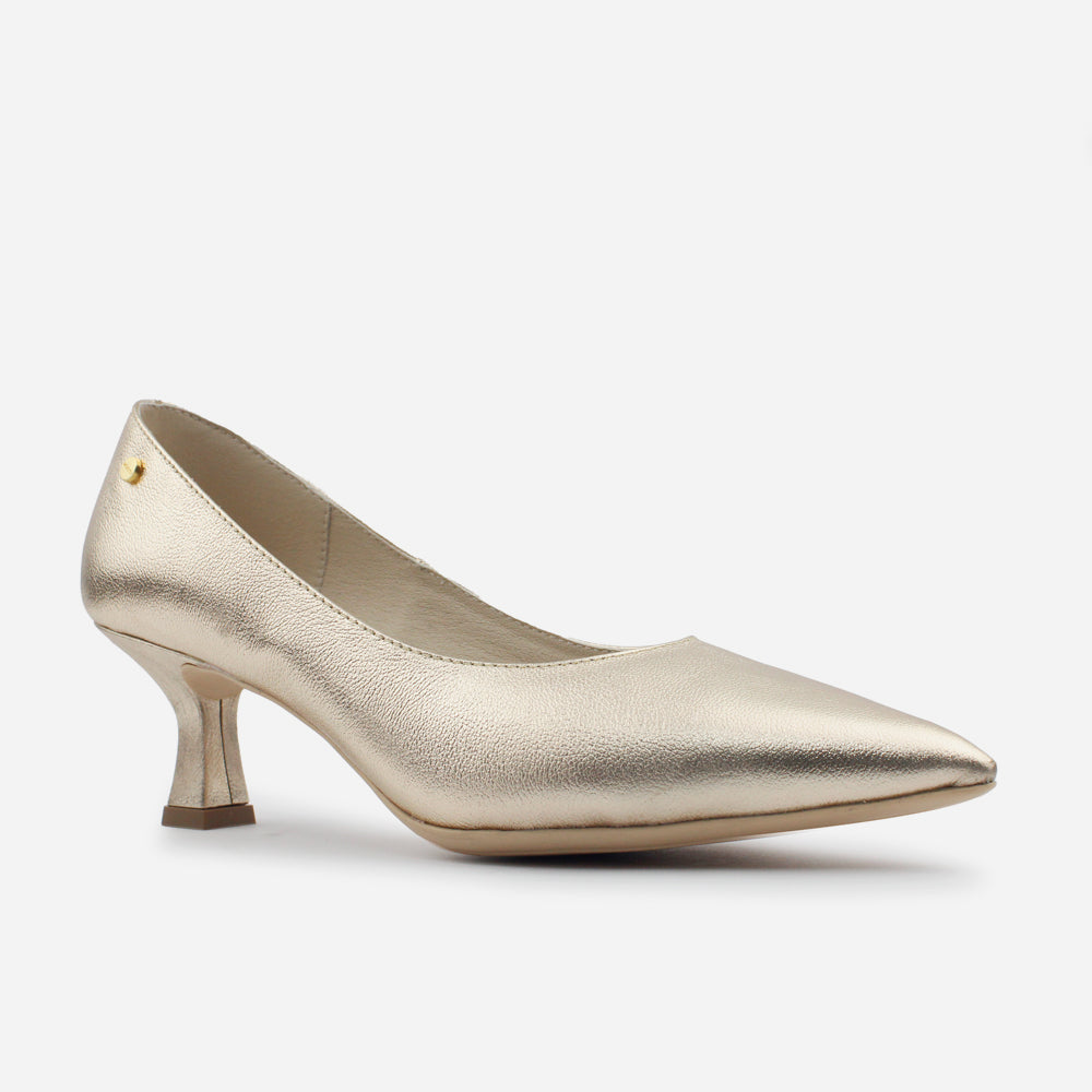 Tacones mérida de cuero para mujer - Oro