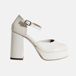 Tacones very de cuero para mujer - Beige