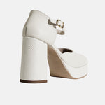 Tacones very de cuero para mujer - Beige