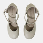 Tacones very de cuero para mujer - Beige