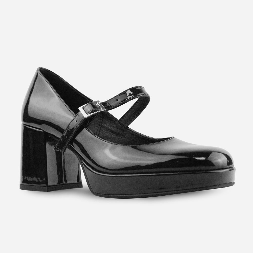 Tacones serena de charol para mujer - Negro