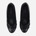 Baleta tacon corrido vamal de cuero para mujer - Negro