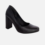 Tacones edurne de cuero para mujer - Negro