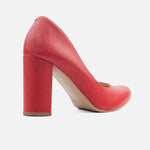 Tacones edurne de cuero para mujer - Rojo