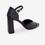 Tacones ela de cuero para mujer - Negro