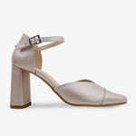 Tacones ela de cuero para mujer - Oro