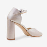 Tacones ela de cuero para mujer - Oro