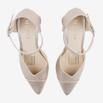 Tacones ela de cuero para mujer - Oro