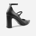 Tacones constance de cuero para mujer - Negro