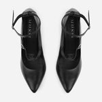 Tacones constance de cuero para mujer - Negro