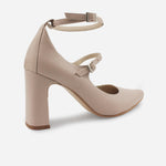 Tacones constance de cuero para mujer - Almendra