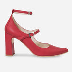 Tacones constance de cuero para mujer - Rojo