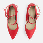 Tacones constance de cuero para mujer - Rojo
