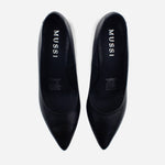 Tacones angelica de cuero para mujer - Negro