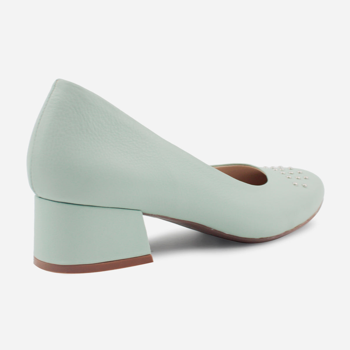 Tacones jane de cuero para mujer - Menta