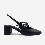 Tacones emily de cuero para mujer - Negro