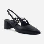 Tacones emily de cuero para mujer - Negro