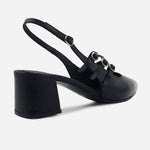 Tacones emily de cuero para mujer - Negro