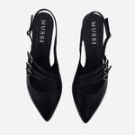 Tacones emily de cuero para mujer - Negro