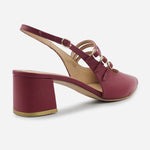 Tacones emily de cuero para mujer - Vino