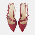 Tacones emily de cuero para mujer - Vino