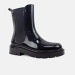 Botin tractorado fauna de sintético para mujer - Negro