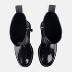 Botin tractorado fauna de sintético para mujer - Negro