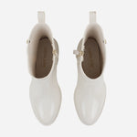 Botin plano marfe de sintético para mujer - Hueso