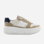 Tenis con plataforma danica de sintético para mujer - Beige