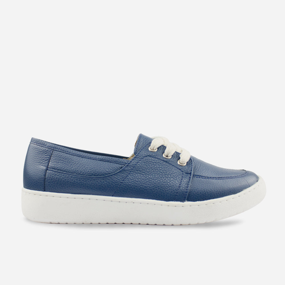 Tenis Sneakers ima de cuero para mujer - Azul